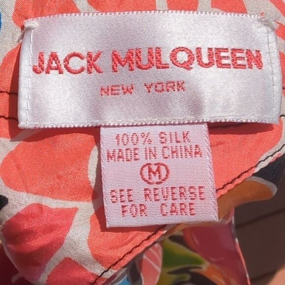 Jack Mulqueen Vintage Women's Silk Round Neck Floral Pullover Blouse Size Medium - Picture 7 of 8